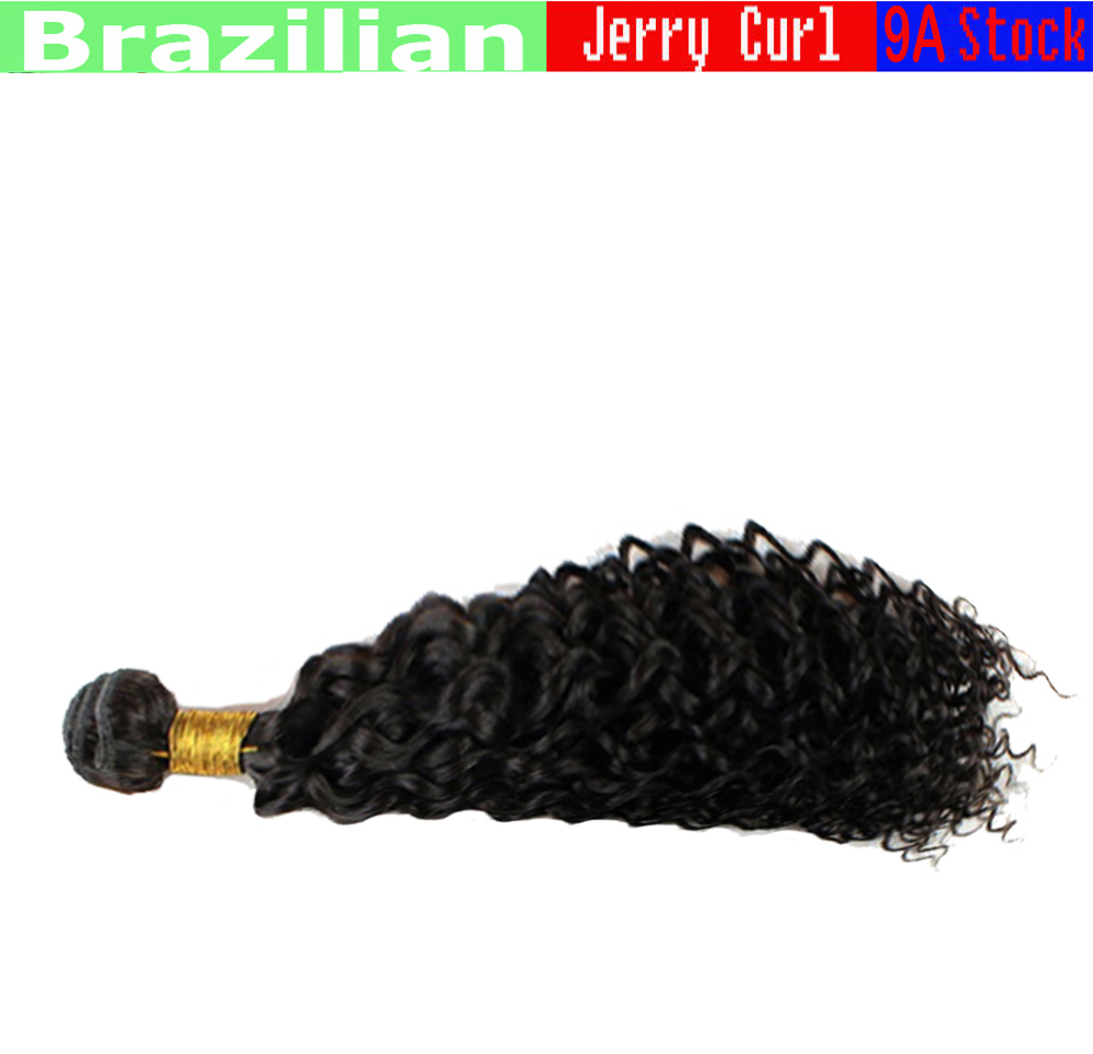 Unprocessed VIRGIN Remy 100 Human Hair JERRY CURL Natural Black 100g/bundle