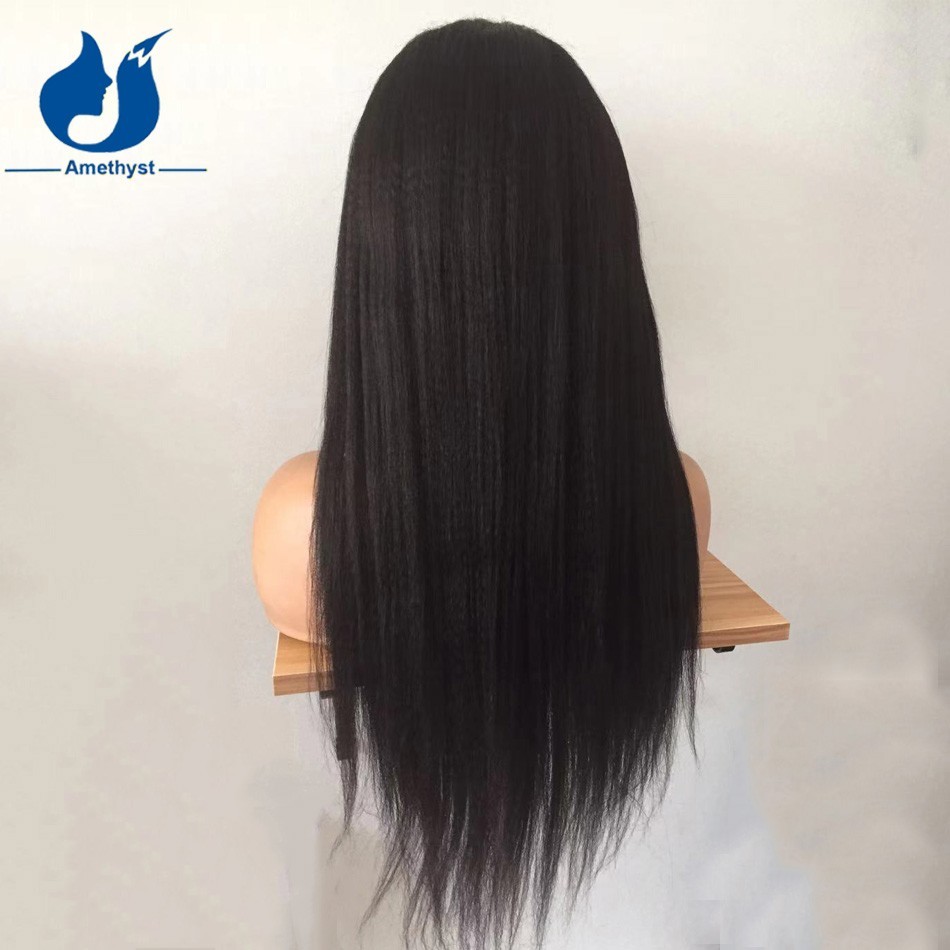 Light Yaki Straight Human Hair U Part Wig For Black Women Middle Part U Shape