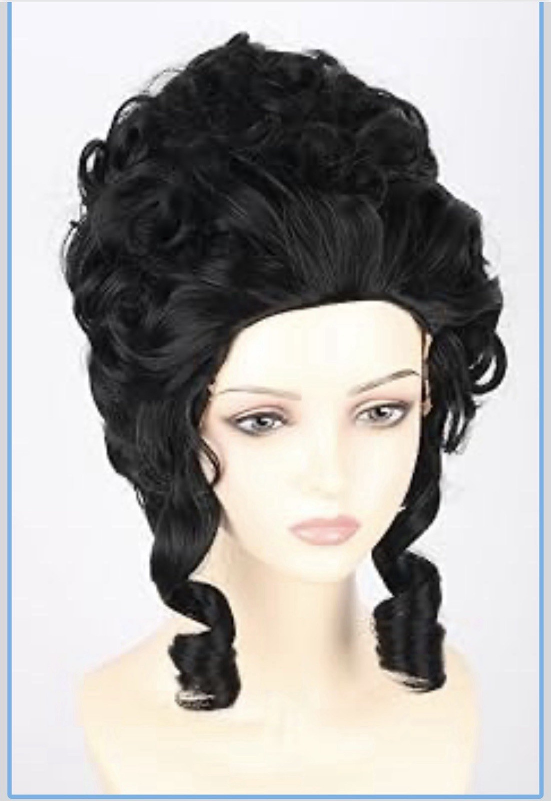 Luccacos Black 18th Century Victorian Queen Cosplay Costume Synthetic Wig Curls