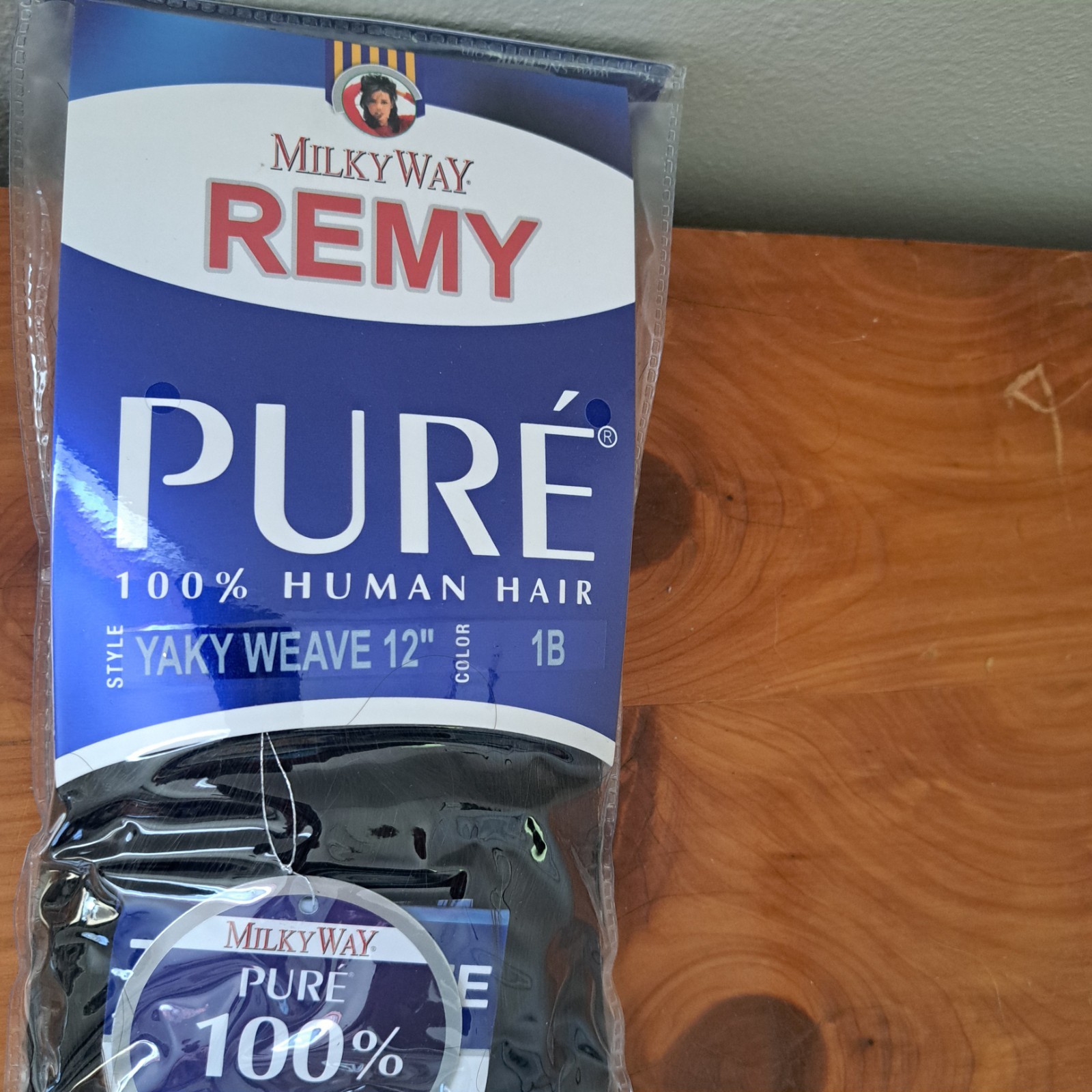 Milky Way Remy PURE 100% Human Hair Yaky Weave 12″ 1B Color