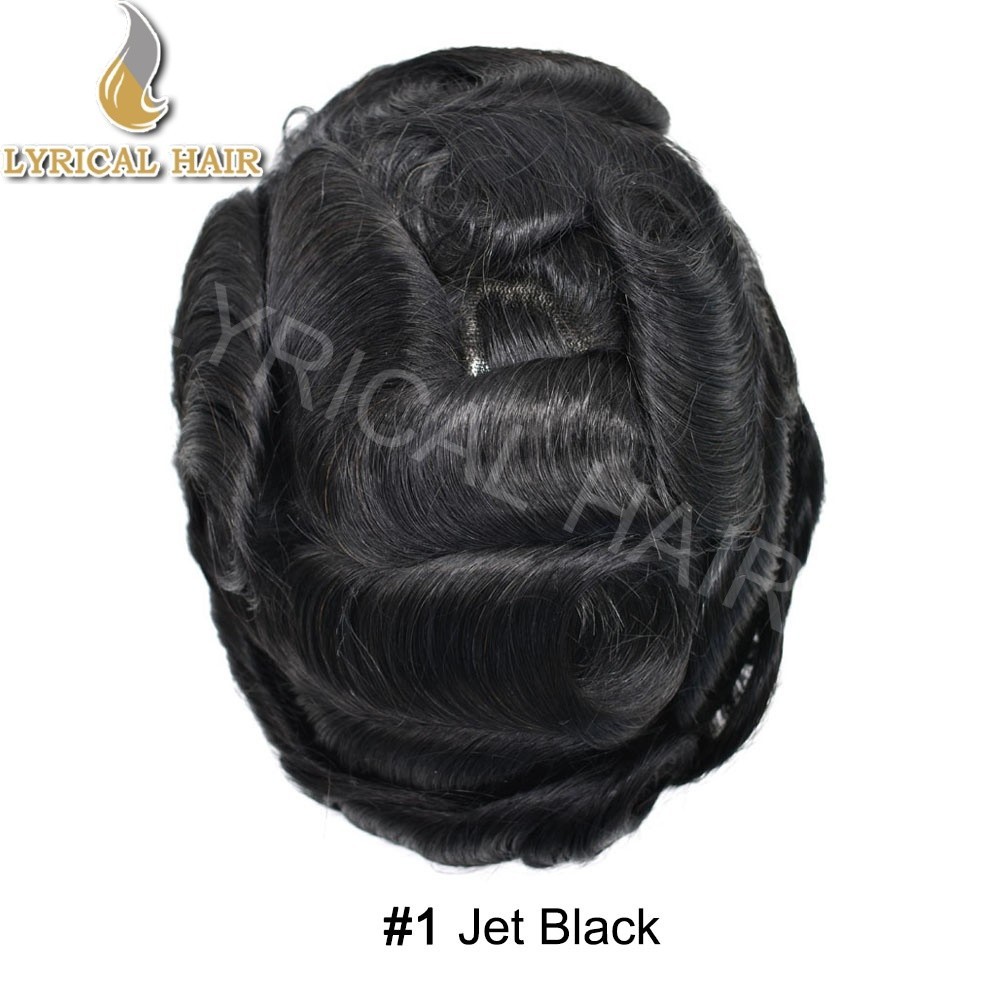 Full PU Skin 0.10mm Men Toupee All Colors Human Hair System Injection Hairpiece