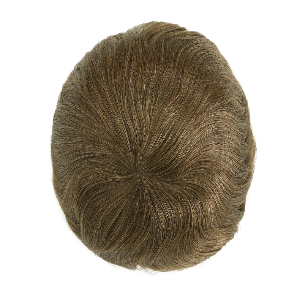 Mens Toupee Injection Thin Skin Human Hair Replacement System Hairpieces 8×10