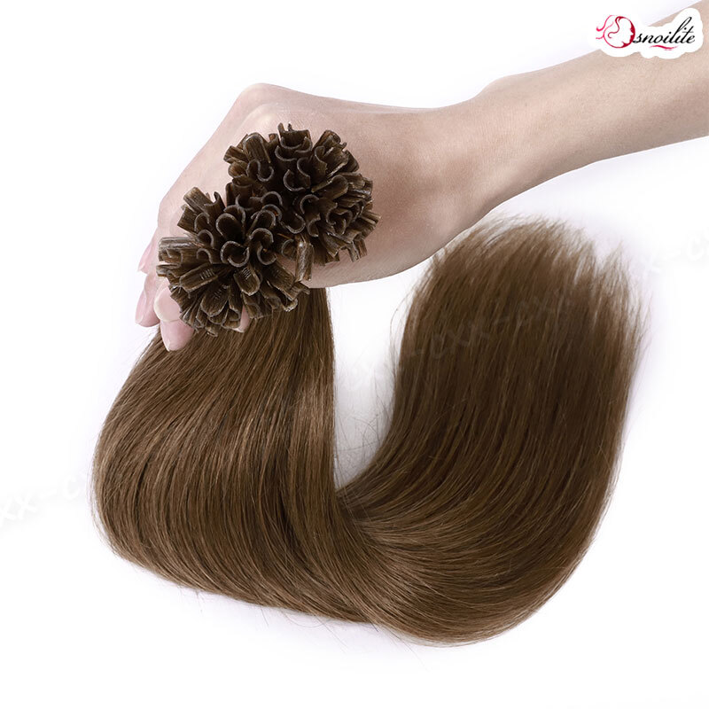 200 Pre Glue Bond U Nail Tip Straight Remy Human Hair Extensions Pre Bonded Glue