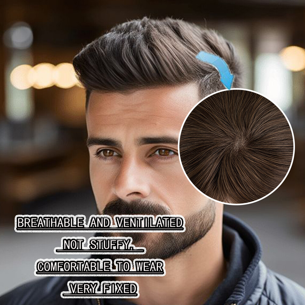Full PU Bald Spot Remy Human Hair Cover-up Hair Patches Head Top Replacement 8*8