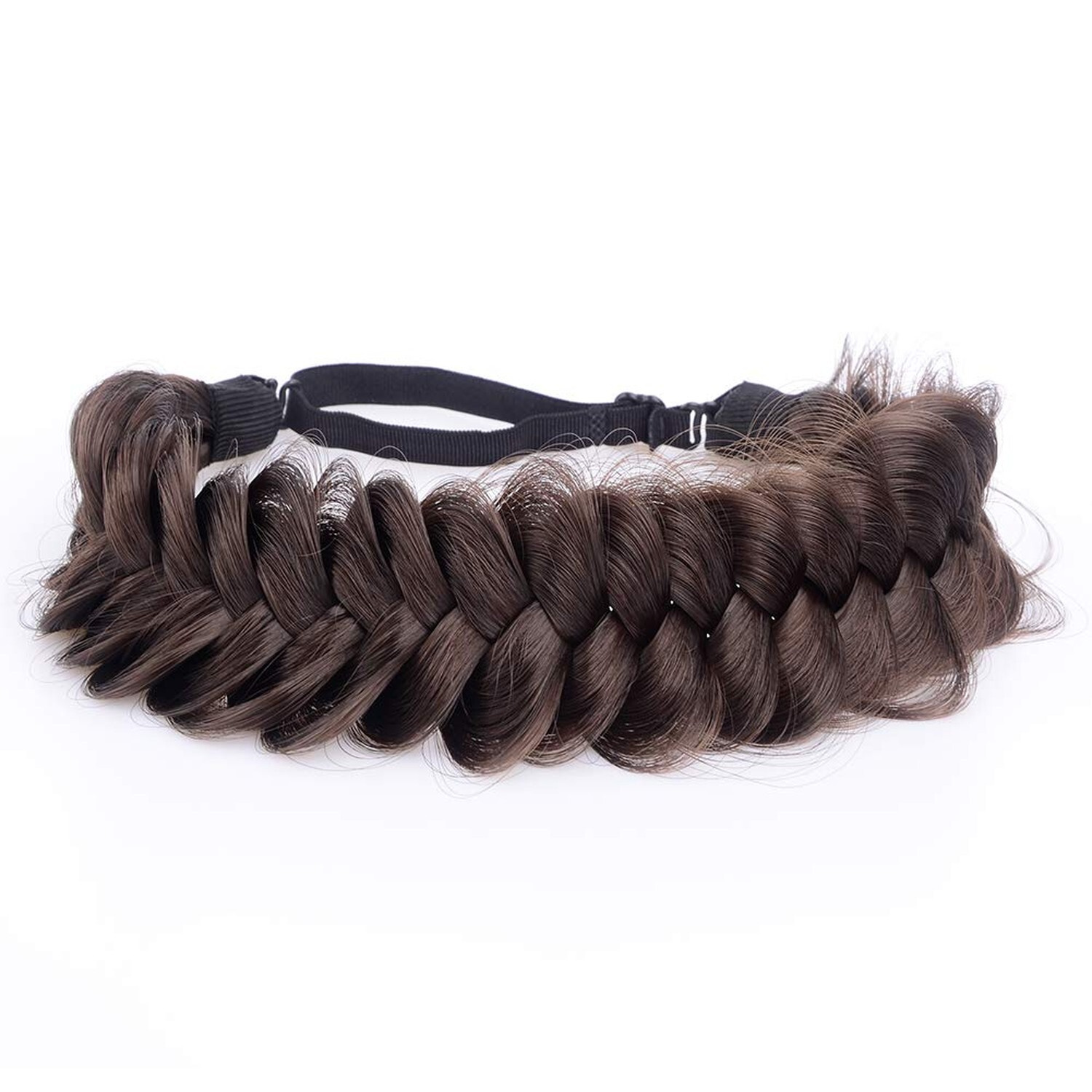Messy Wide 2 Strands Synthetic Hair Braided Headband Classic Chunky Braid Hea…