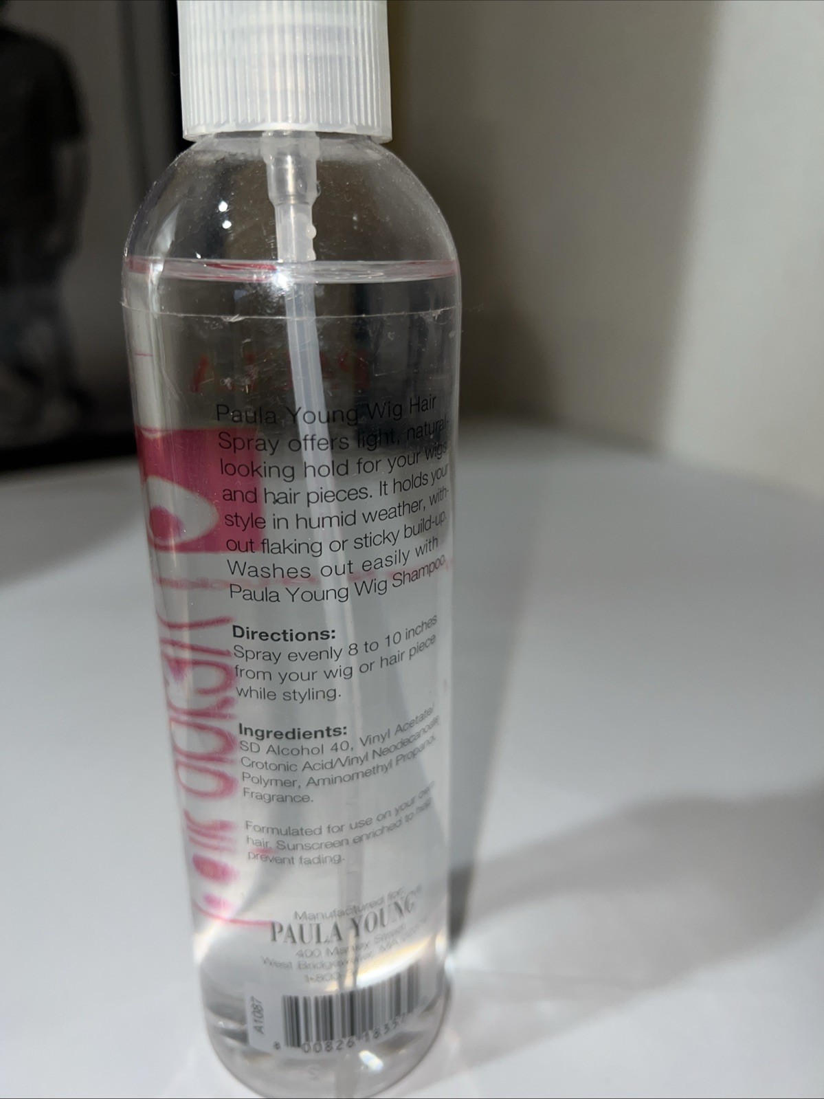 PAULA YOUNG Wig or Hair Piece Spray light natural looking hold 8 fl oz
