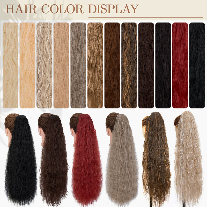 100% Real Thick Drawstring Ponytail Clip In Hair Extension Natural As Human Wavy