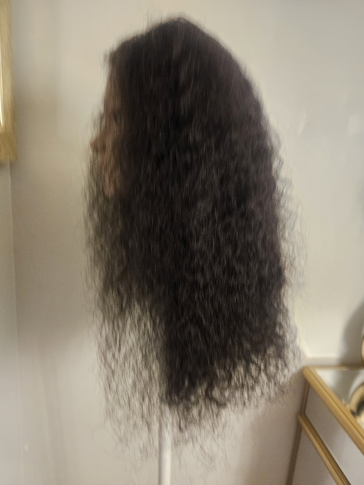 High Quality regular Top Black 20″ curly 150% Virgin Human Hair Lace Wig