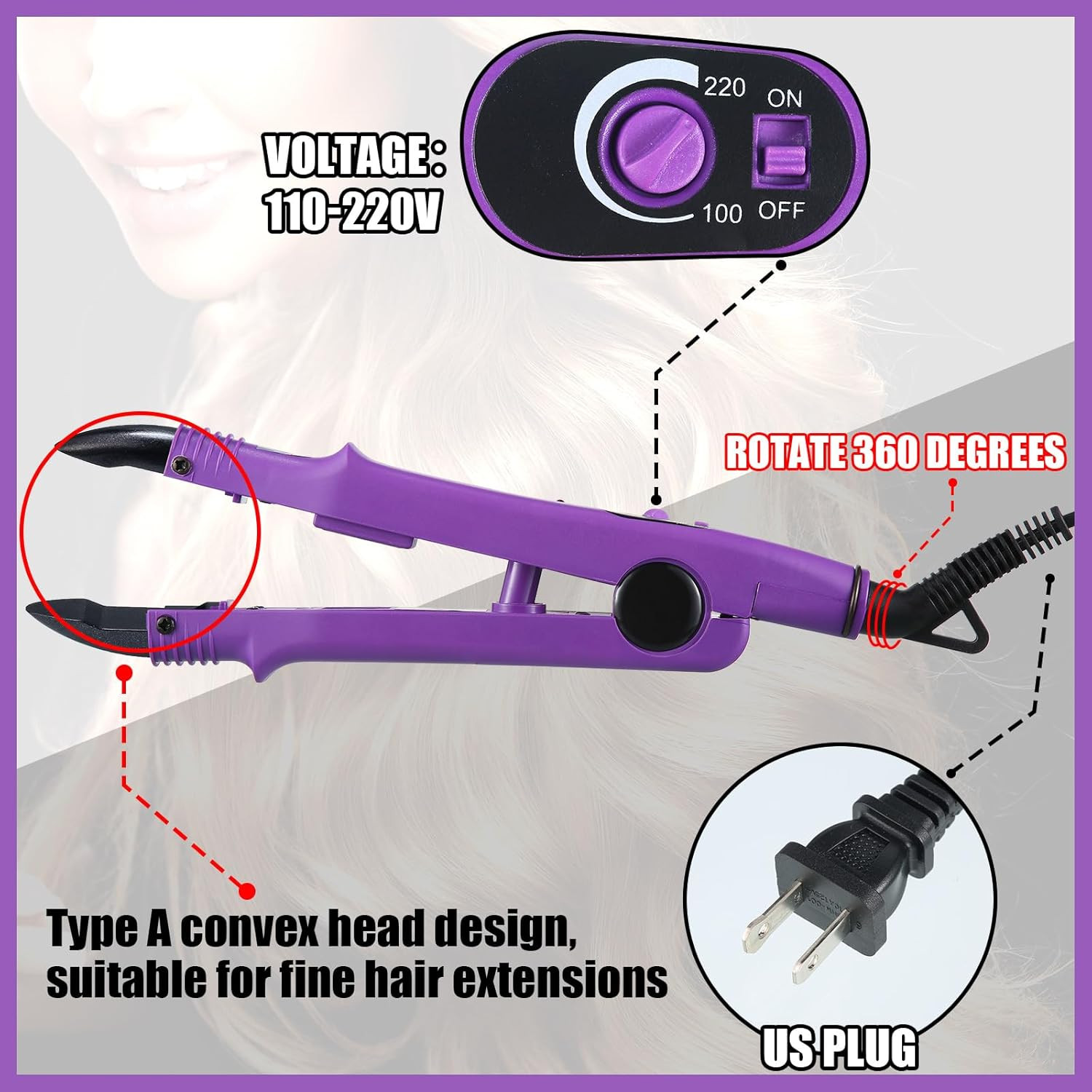 Lothee Fusion Hair Extension Heat Iron with Keratin Beads, Fusion Glue Protector