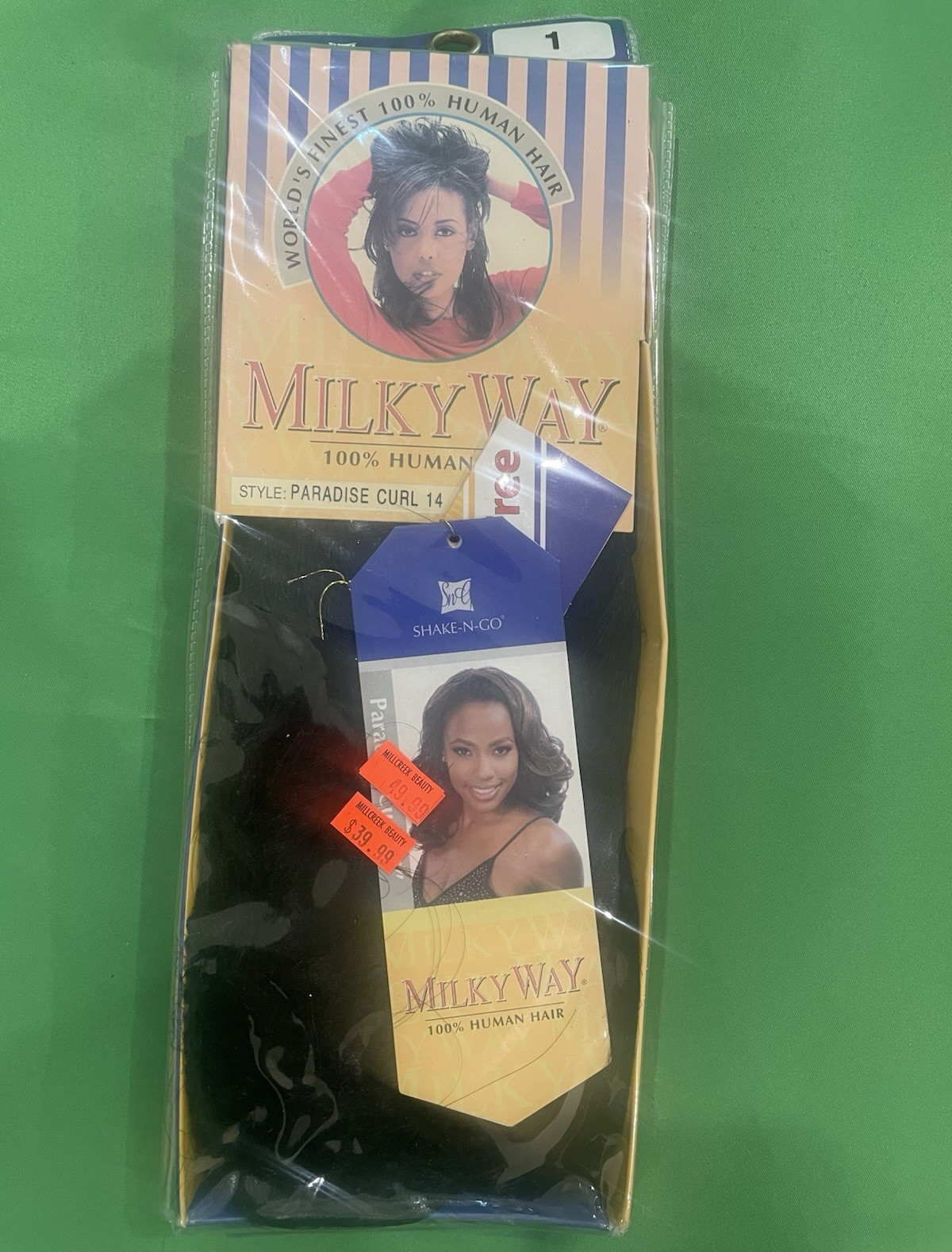 Milky Way 100% Human Hair Paradise Curl Curly Extensions 14″ Sew-In Black