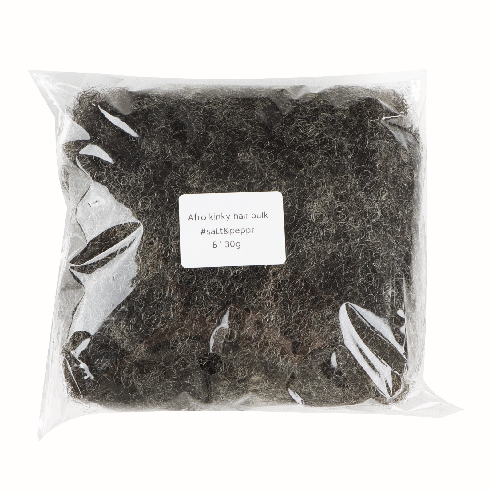 100% Human Hair Kinky Curly Afro Bulk For Dreadlock Extensions – Salt and Pepper