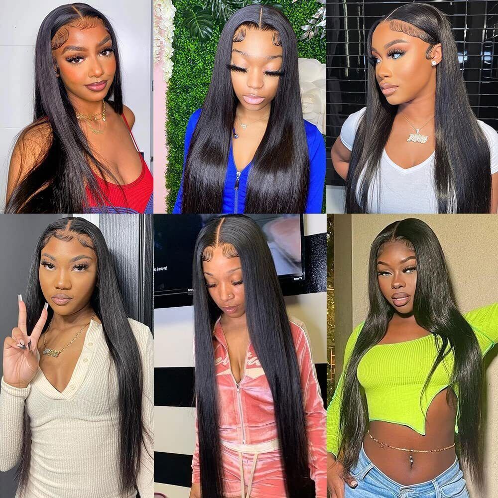 32 Inch Straight Lace Front Wig Human Hair 4×4 Lace Closure Wigs for Women