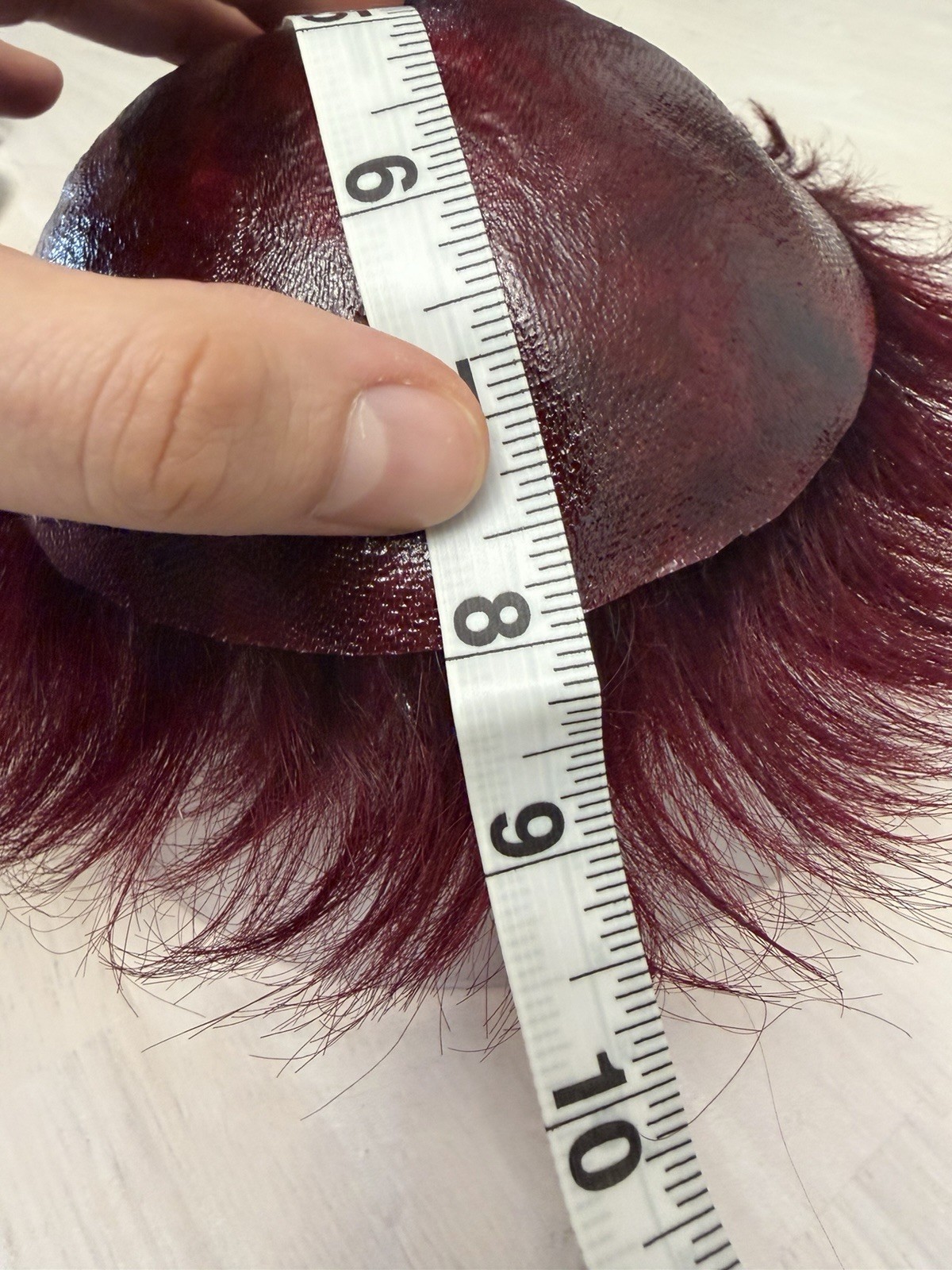 Custom Men’s Lordhair Brand Toupee, Hair System, Red With Dark Roots 0.08mm Skin
