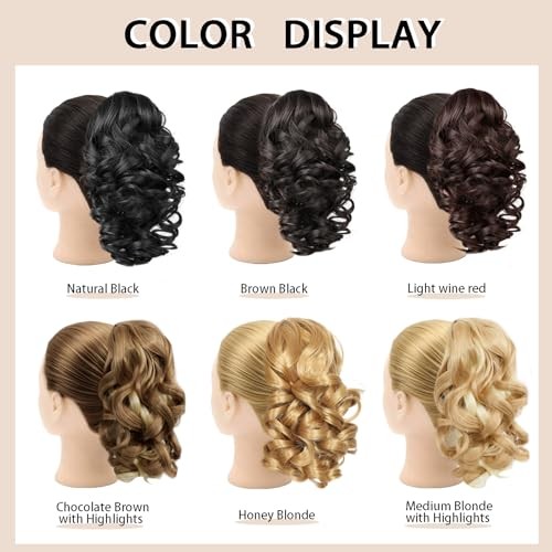 Drawstring Ponytail 14inch Curly Ponytail Extension 14 Inch Black Brown