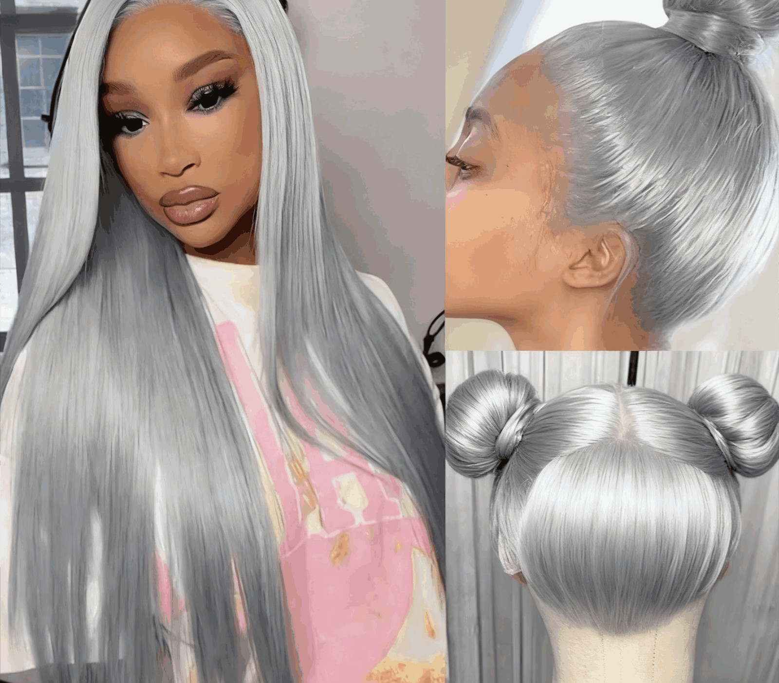 Cyan Blue Body Wave 13×6 Lace Front Wig Human Hair 613 Blonde Green Ombre WIg