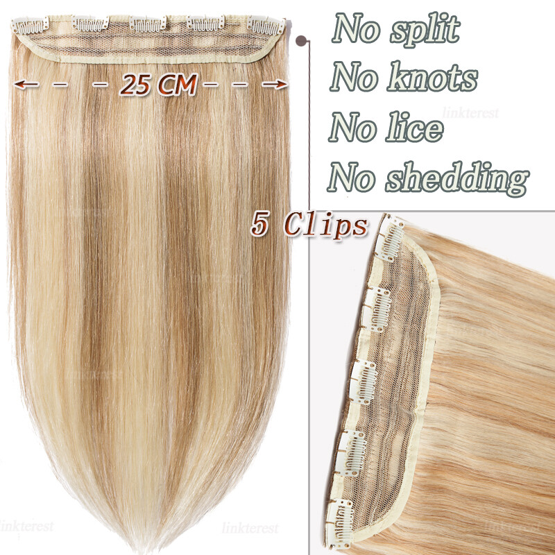 Real Remy Hair 3/4 Full head One Piece Clip in Human Hair Extensions 16in-24in