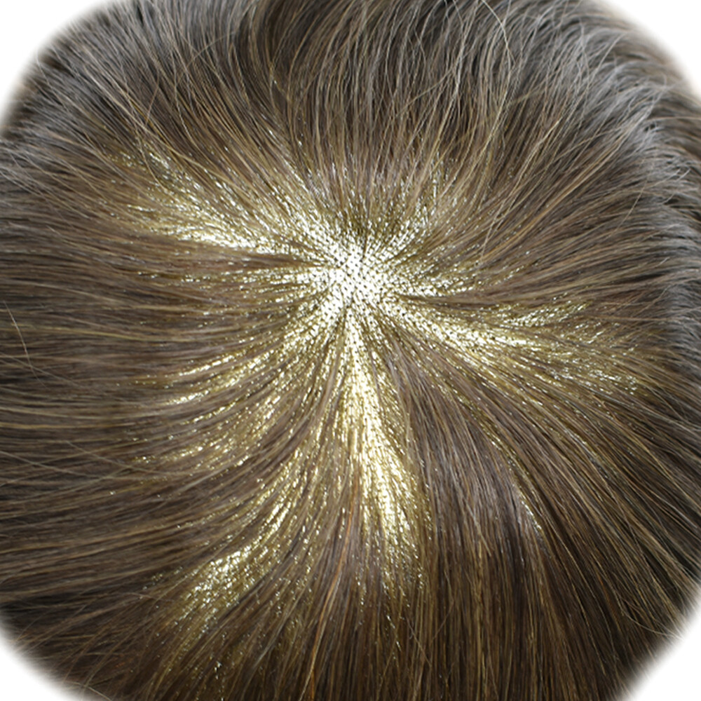 Mens Human Hair Replacement System Hairpiece Fine Mono Poly Skin Toupee