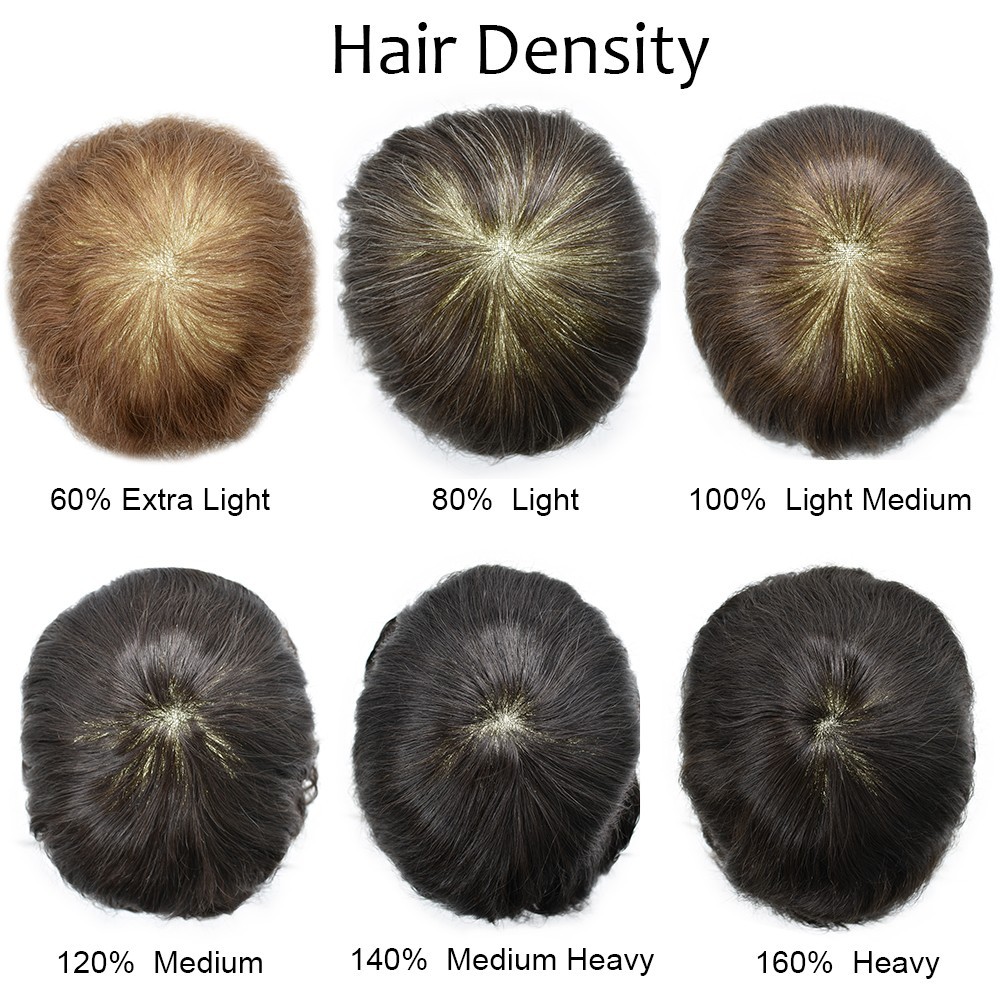 Hair System for Men Full Poly Thin Skin PU Man Hair Piece Natural Hair Wig Unit