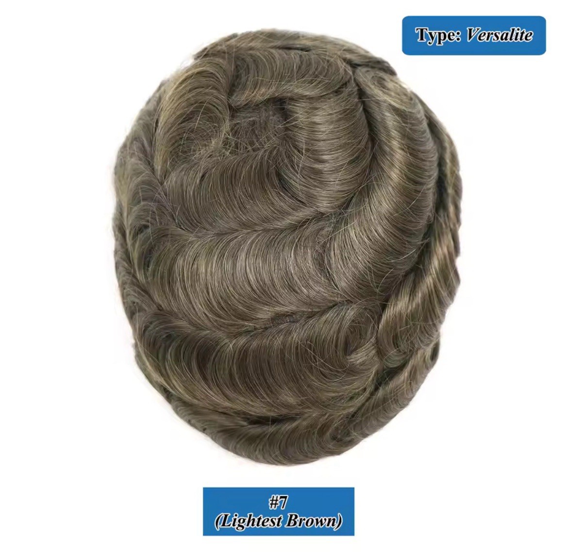 Men’s Human Hair Toupee Hairpiece Lace Front Mono Mono Base Tape-In 10in