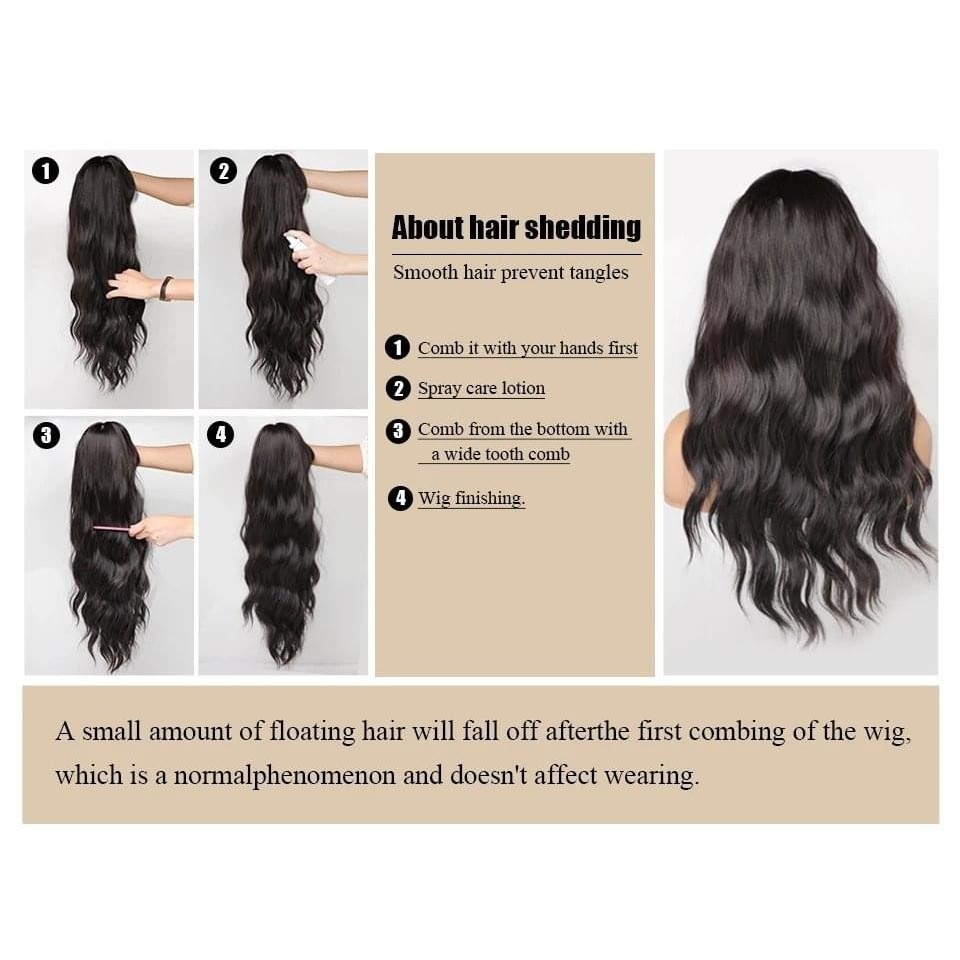 Heat Resistant Hair Highlight Blonde Glue Less Lace Front Wig Long Wavy
