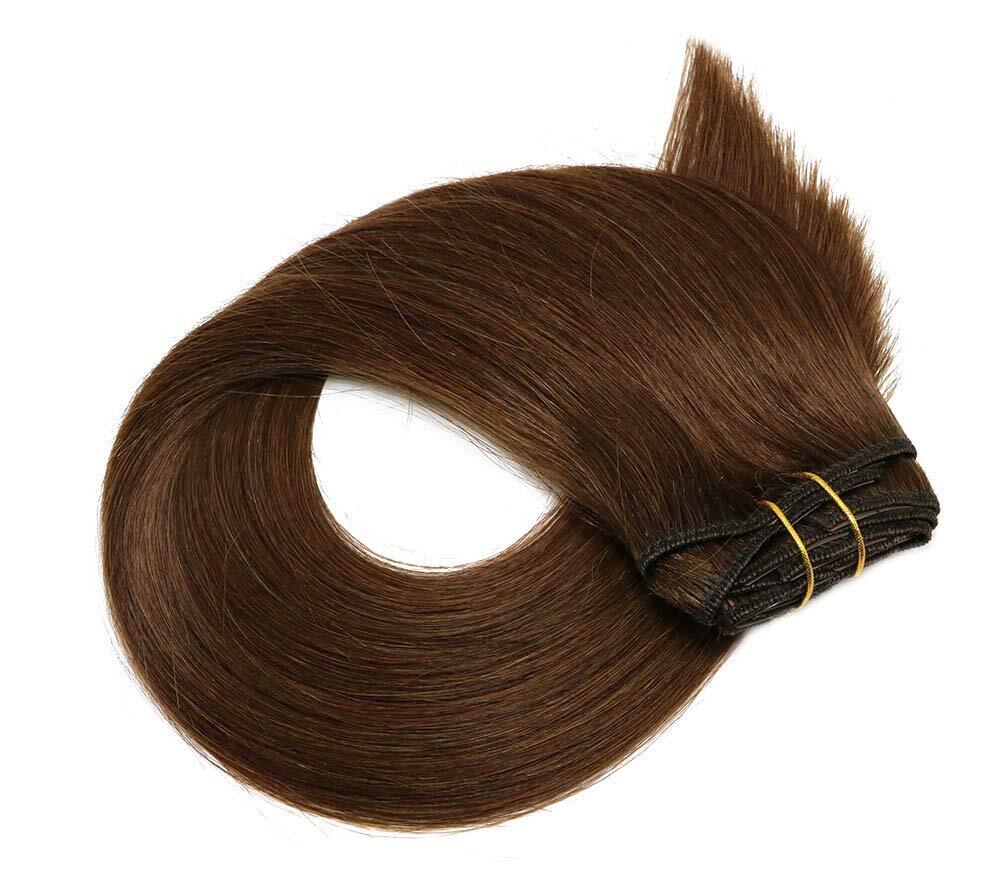 Double Weft Human Hair Extensions 100% Remy Russian Sew In Hair Full Head 100g