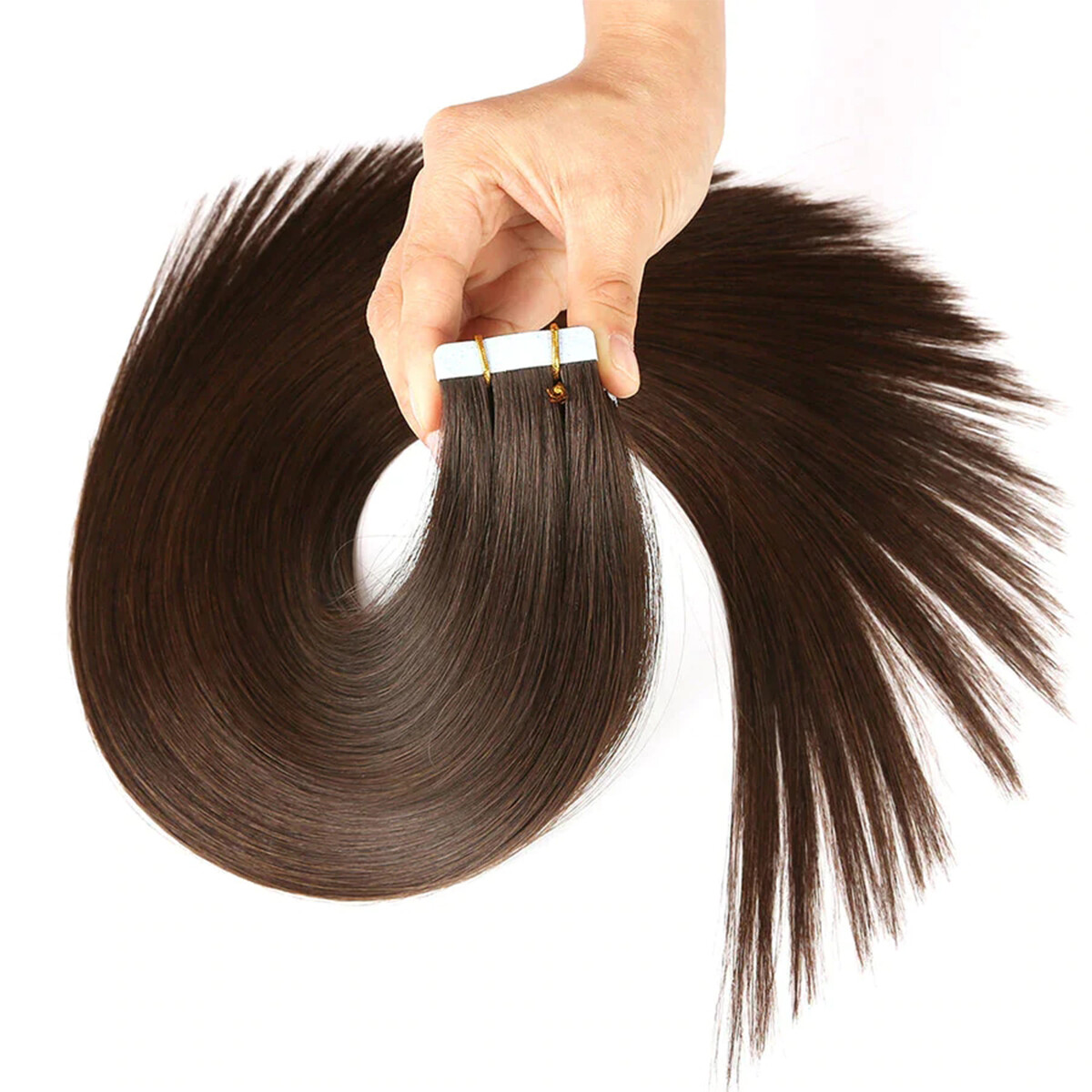 Thick 10/20PCS Tape In Remy Human Hair Extensions Skin Weft FULL HEAD X‘mas Gift