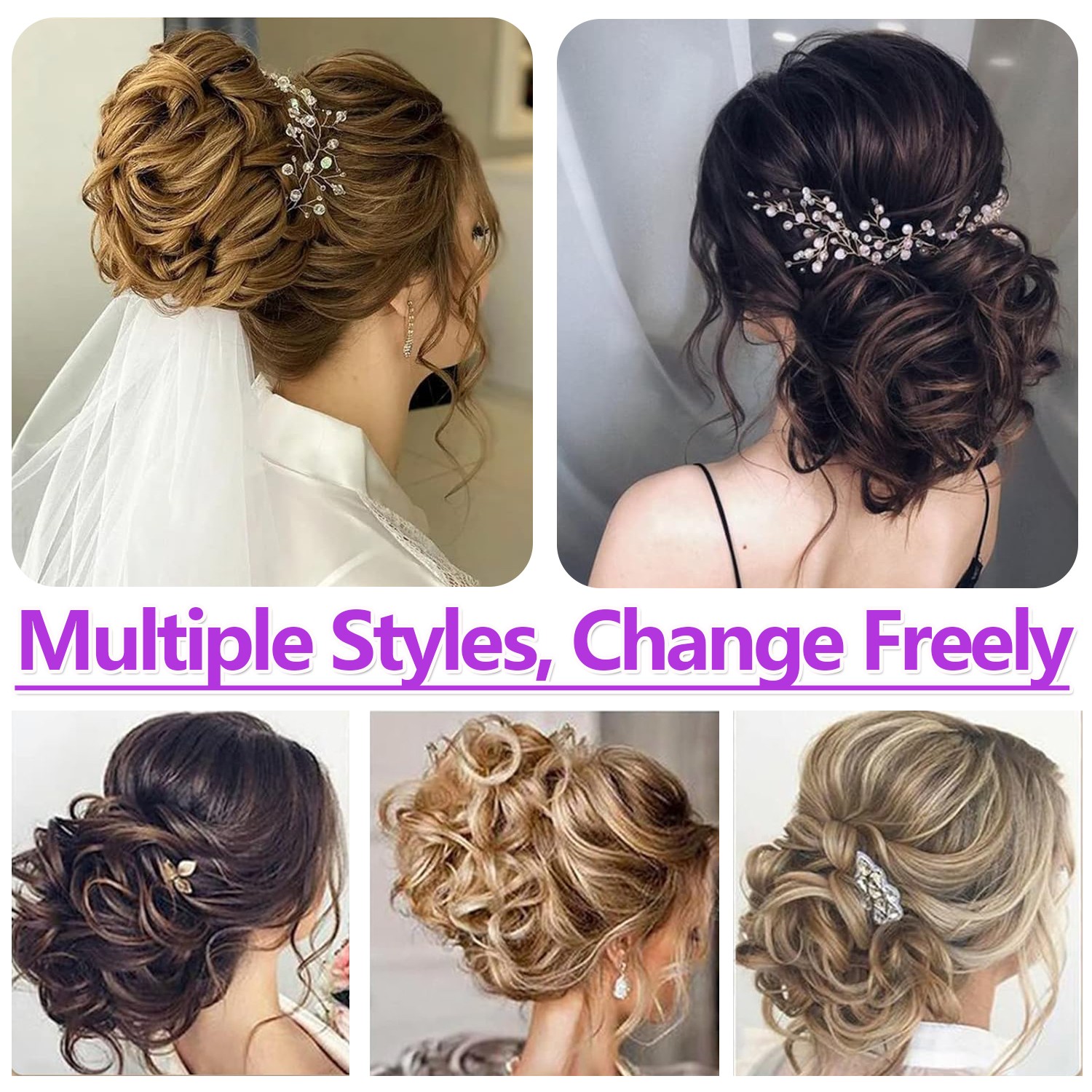 Real Natural Curly Messy Bun Hair Piece Scrunchie Hair Extensions AS Human 90G M