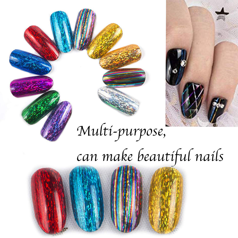 12 Colors 2400 Strands Hair Tinsel Kits Glitter Hair Extensions w/ Tool 47 Inch