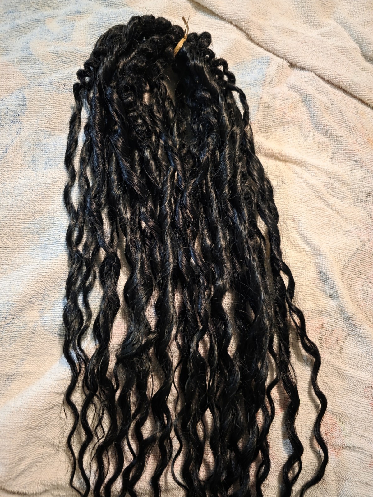 Synthetic Braided Hair Extension Wavy Dreadlocks Black 21-30 in Women Adult