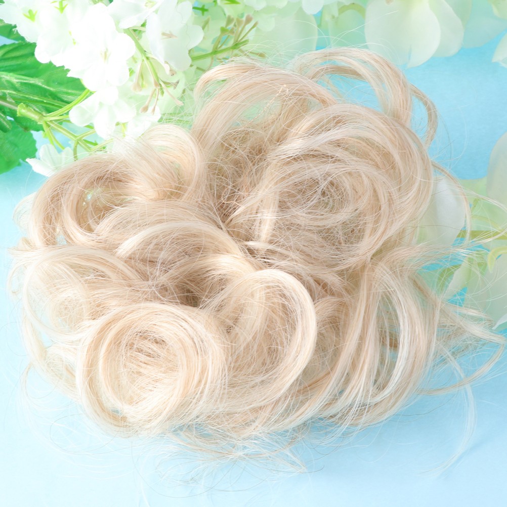 Hair Extension Bun in Golden Color Easy to Wear for Party and Gathering