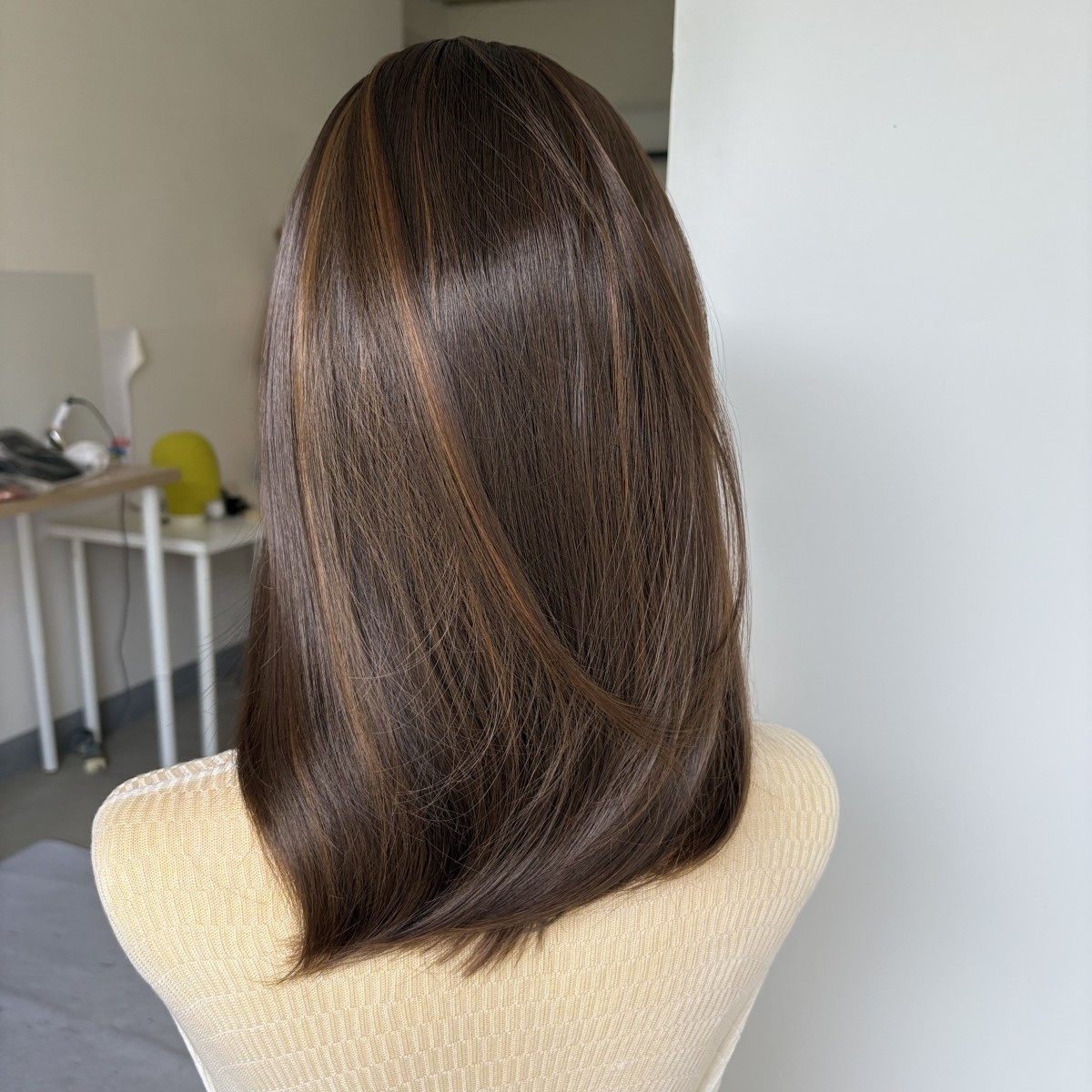 Layered Synthetic Hair Mixed Brown Short Straight Dress Up Wigs With Bangs
