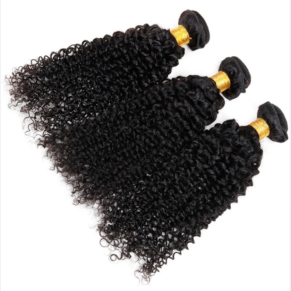 Jerry Curl Black Color 1B Brazilian 100 Human Virgin Hair Weave 1 or 3 Bundles