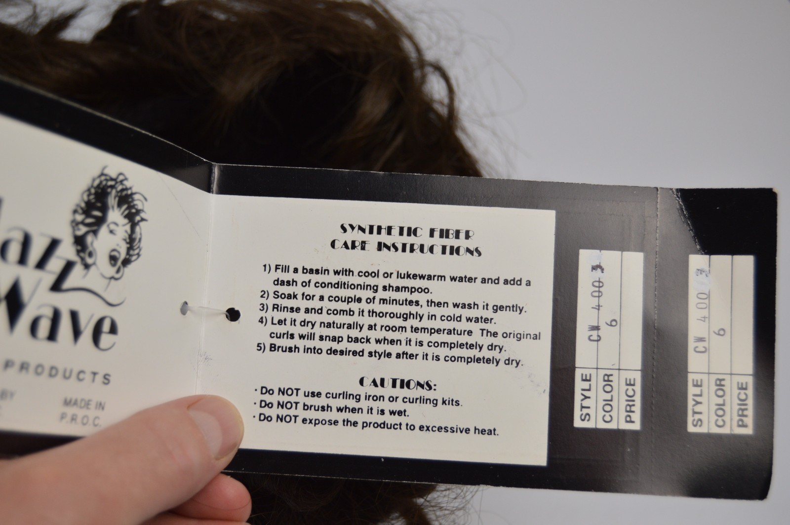 Vintage Jazz Wave Synthetic Fiber Japanese Origin Wig Curls Halloween NWT