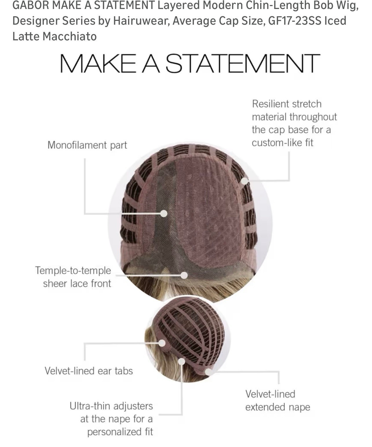 MAKE A STATEMENT by GABOR Layered, Heat Friendly, Lace Front, Mono Part Open Box