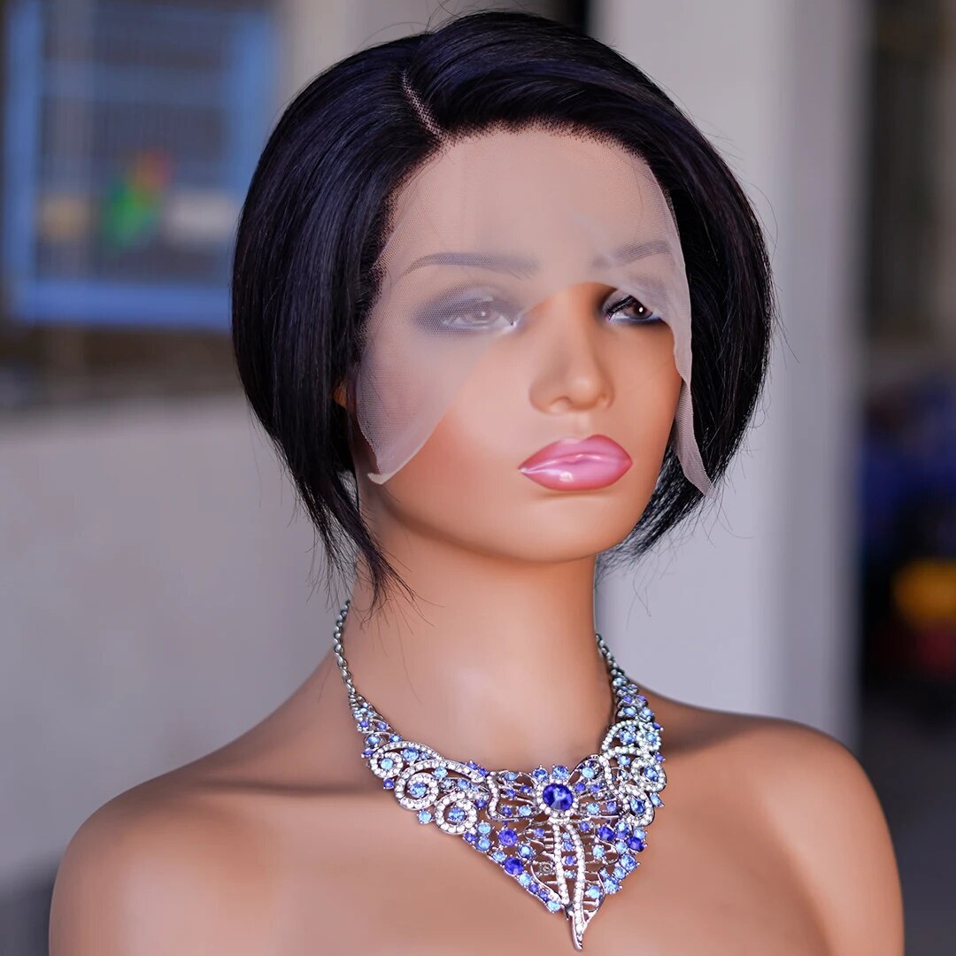 6 Inch Short Bob Straight Wig 13x4x1 Lace Front Glueless Natural Bob for Women