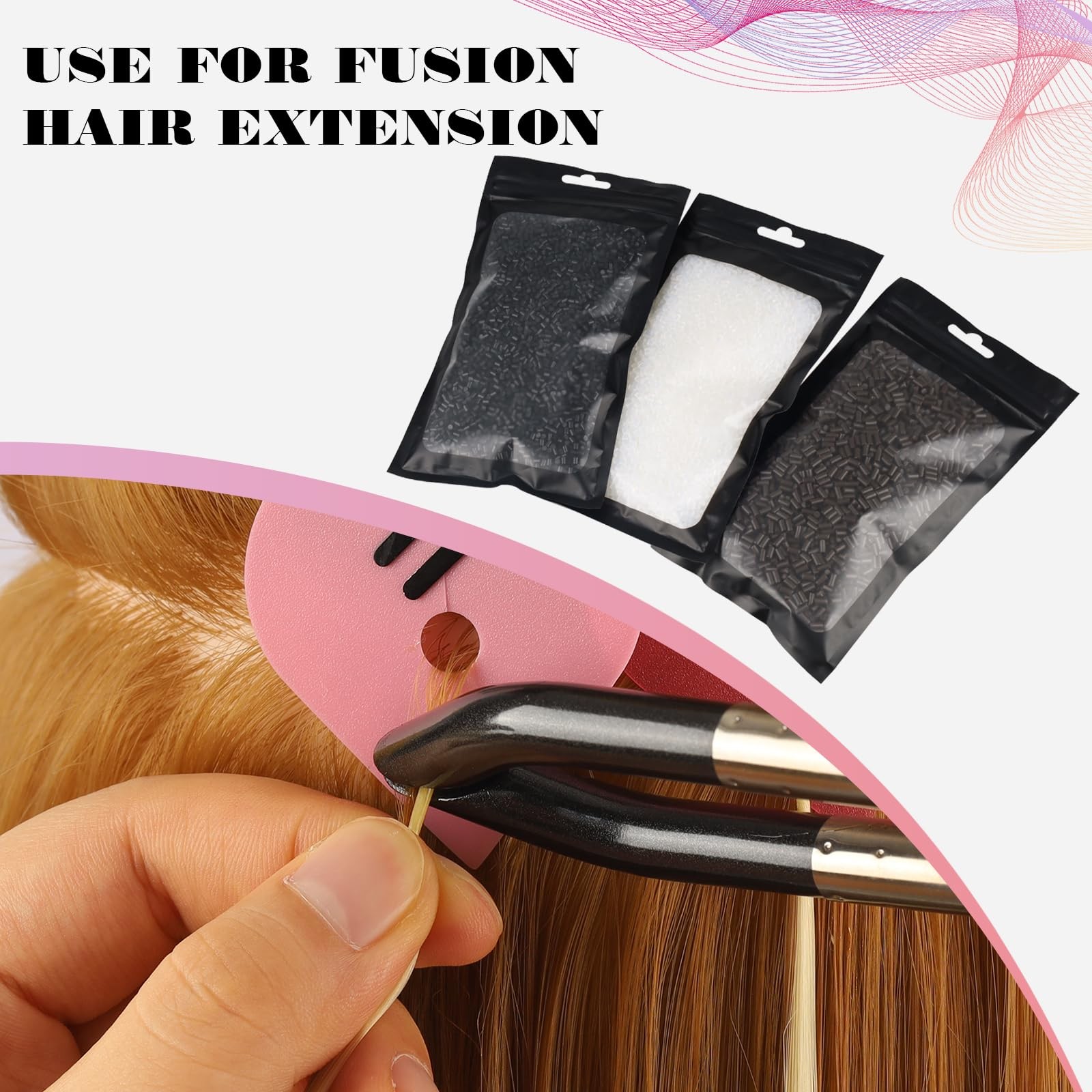 Clear Keratin Glue Beads 100g Hair Extension Adhesive No Odor Strong Bonding