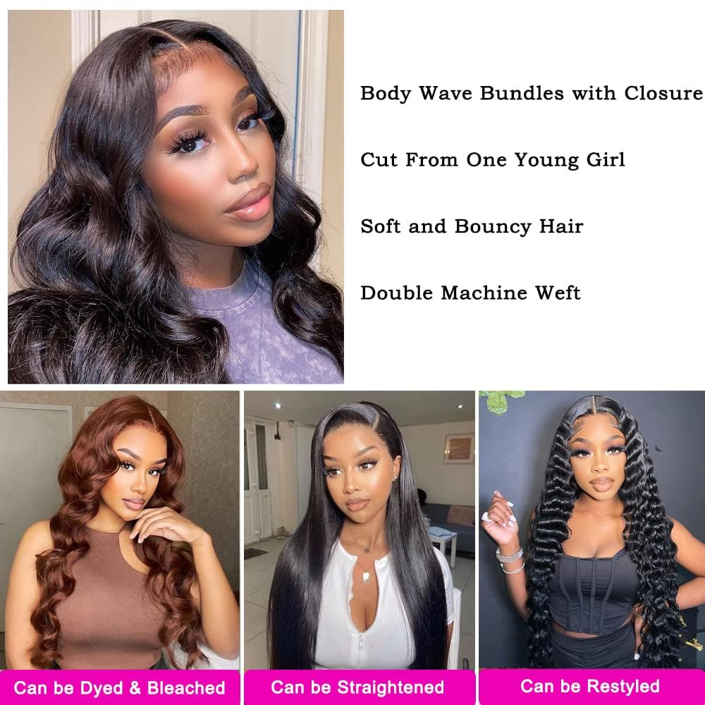 Body Wave Bundles Human Hair 18 20 22 Inch 10A Brazilian Body Wave Human Hair Bu