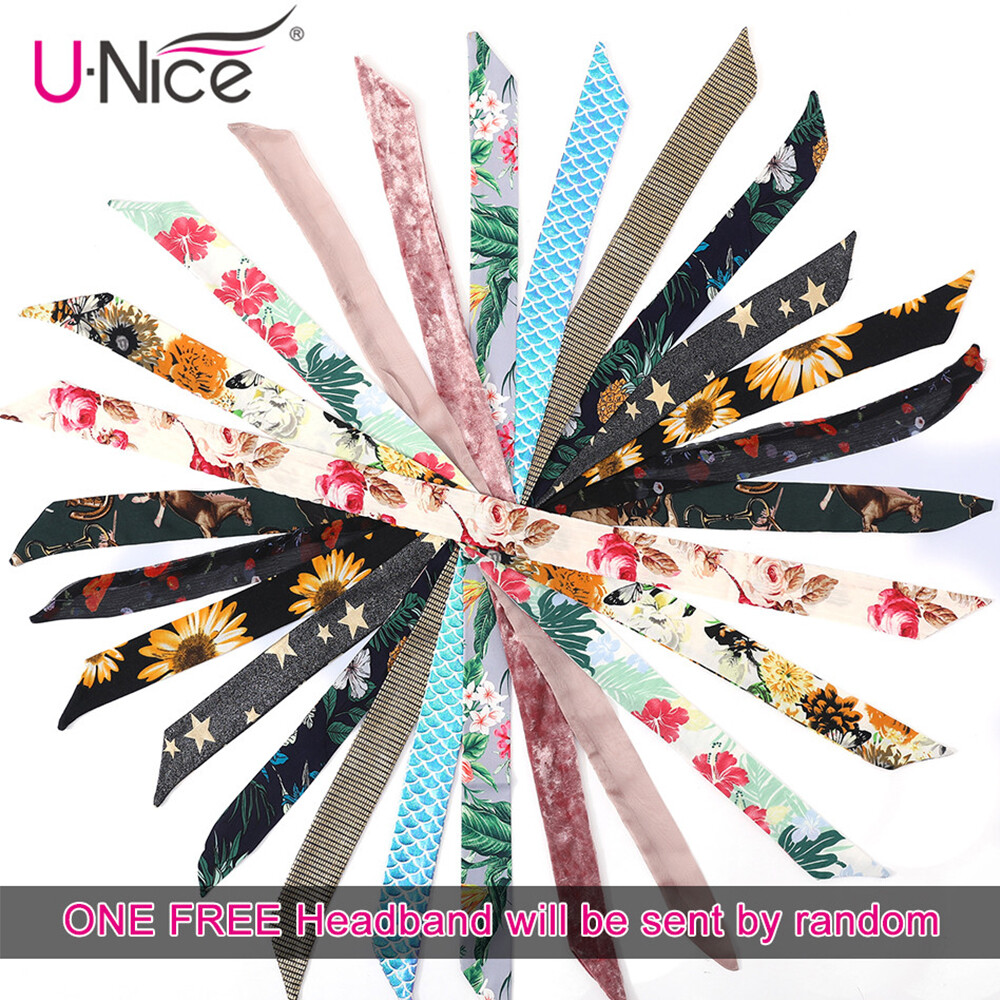UNice Malaysian Headband Curly Human Hair Wigs 20″ Glueless Easy to Wear and Go