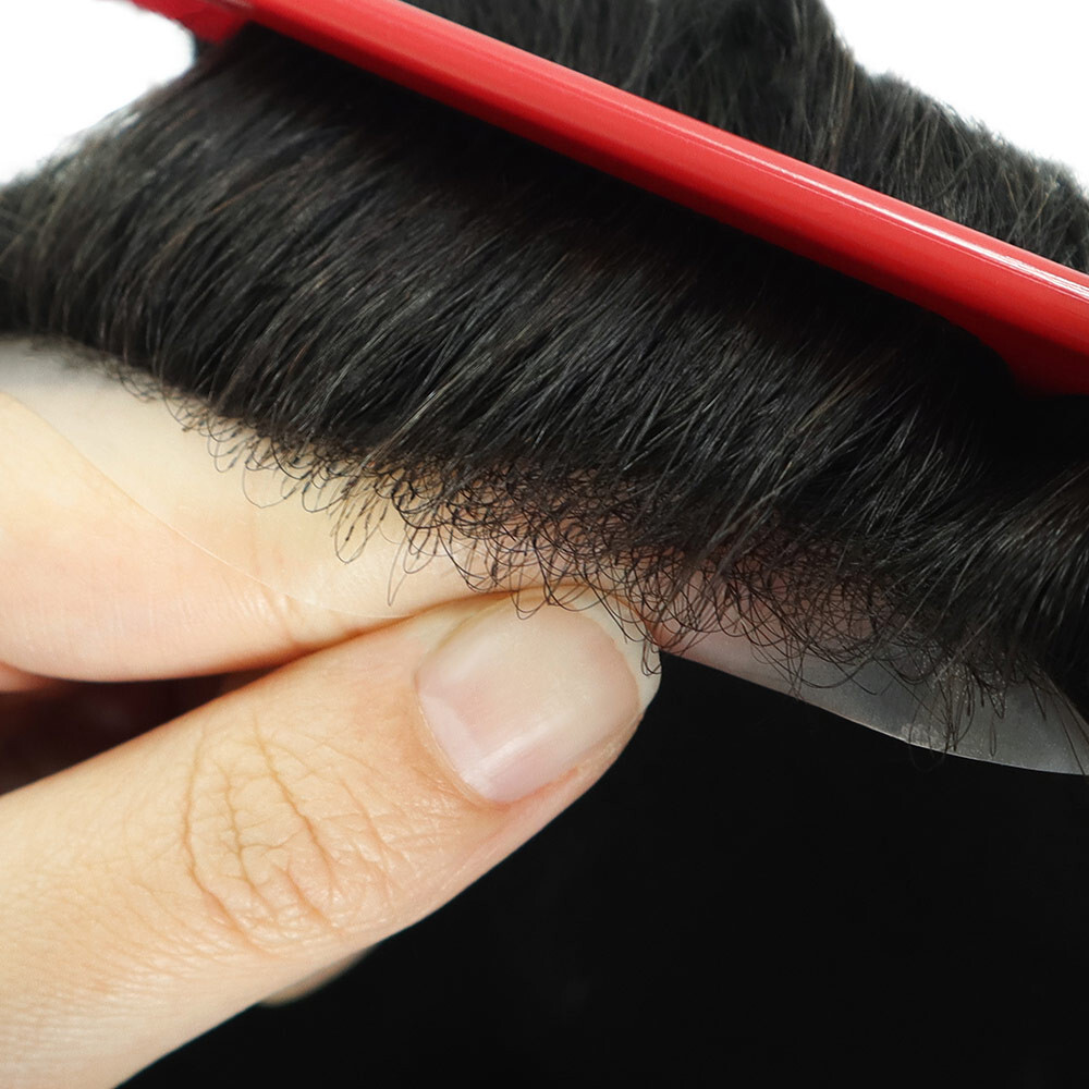 Toupee For Mens Human Hair Replecement System Lace Thin Skin Invisable Hairpiece