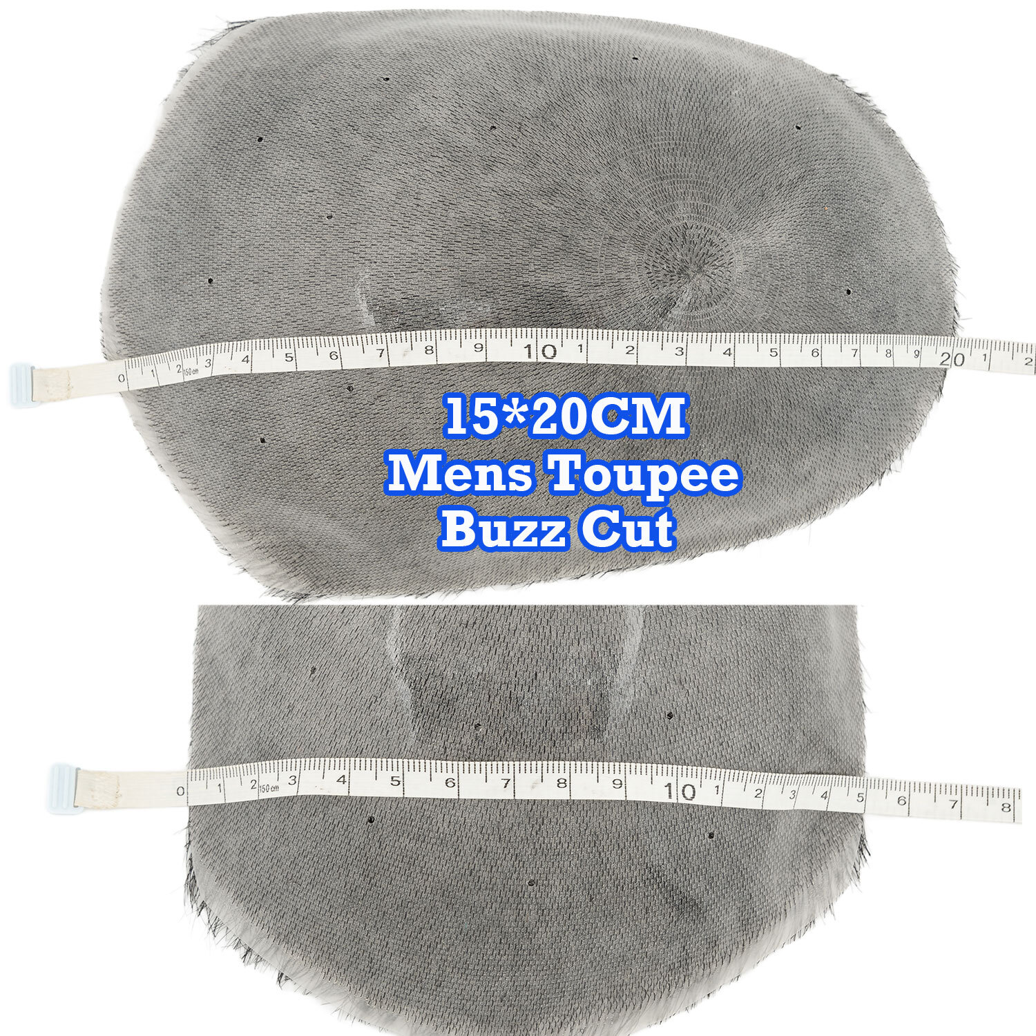 US Mens Toupee Hairpiece 100% Human Hair System Thin PU Skin Base Short Buzz Cut