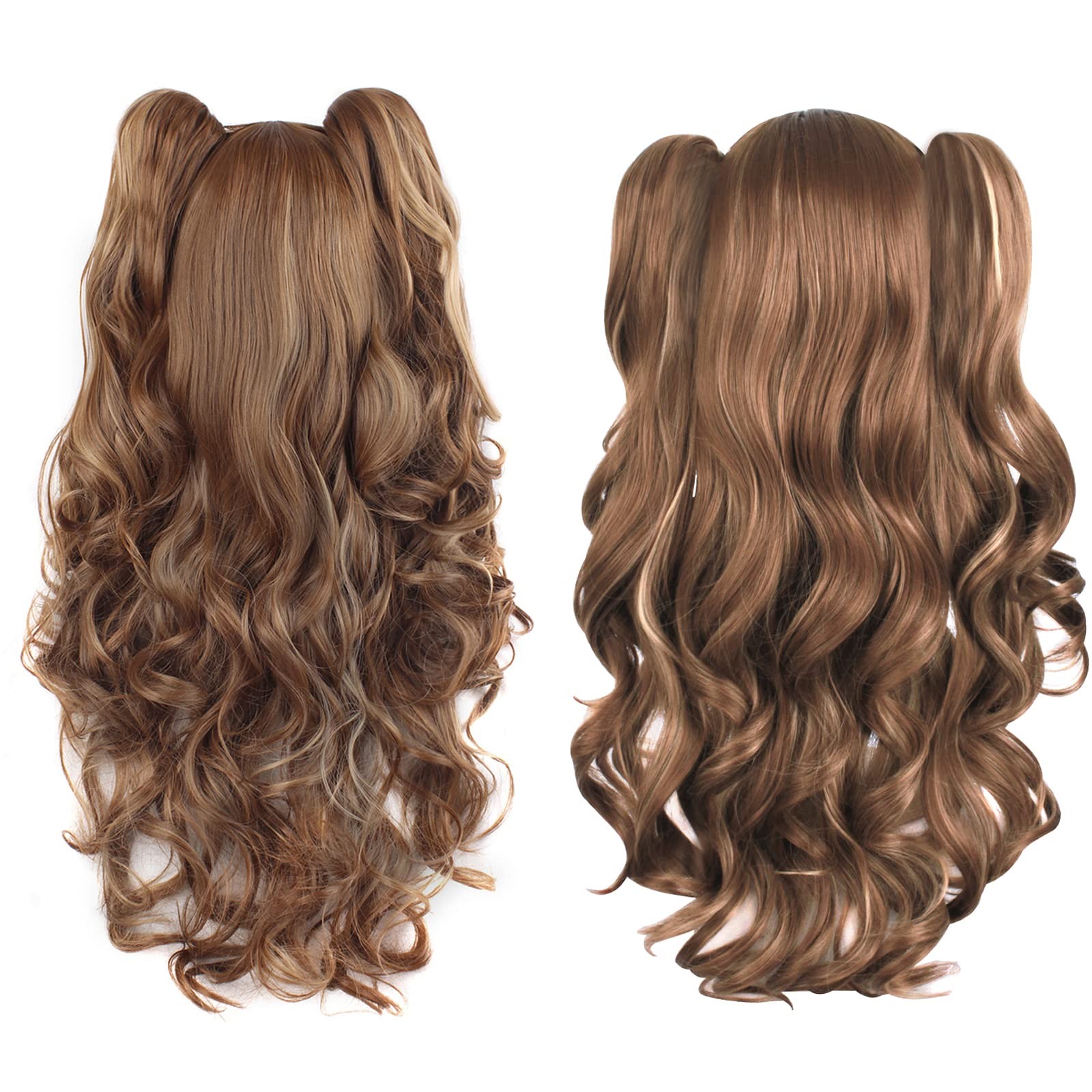 MapofBeauty Multi-color Lolita Long Curly Clip on Ponytails Cosplay Wig
