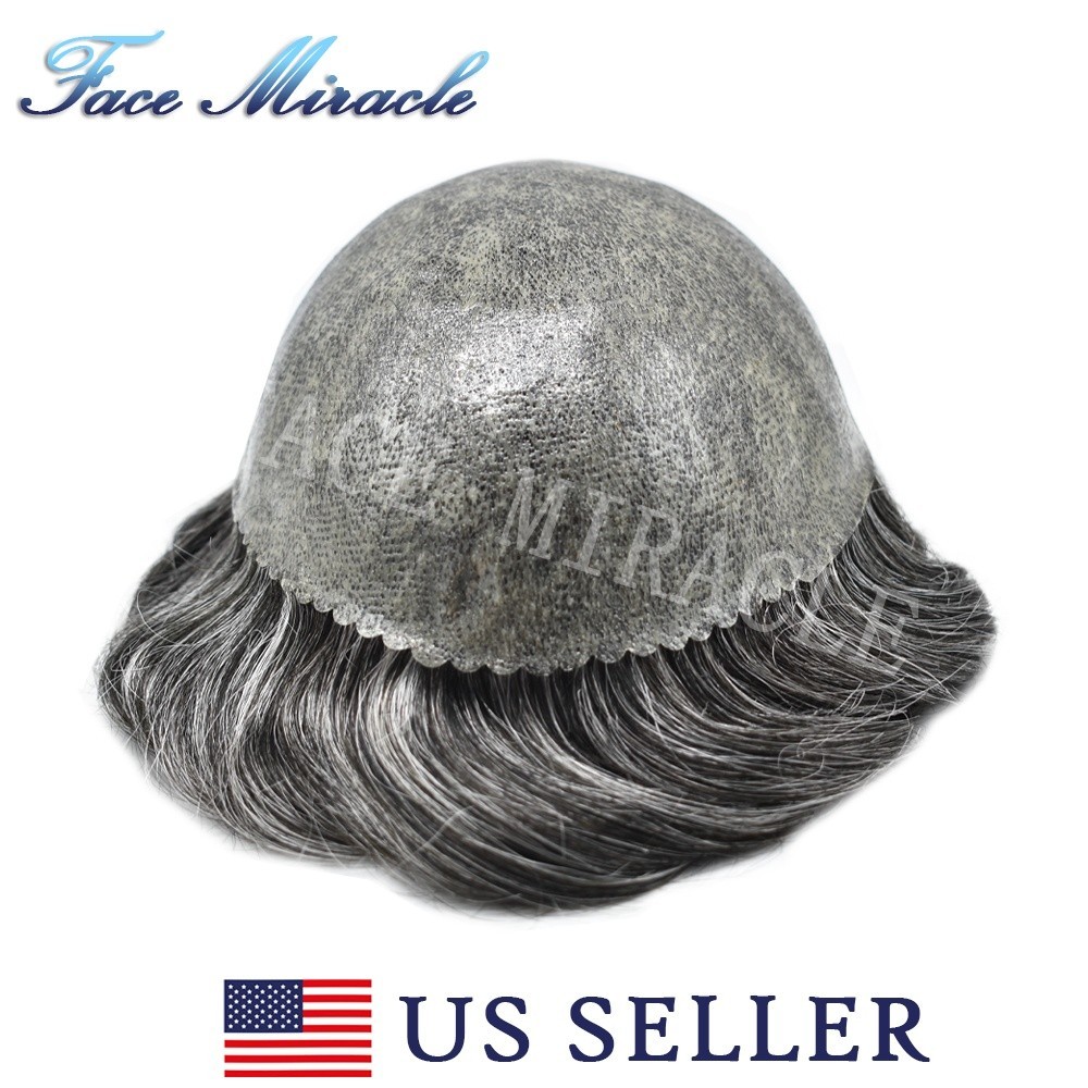 Men’s Hairpieces 0.1MM Thin Skin PU Toupee for Men Human Remy Hair Systems