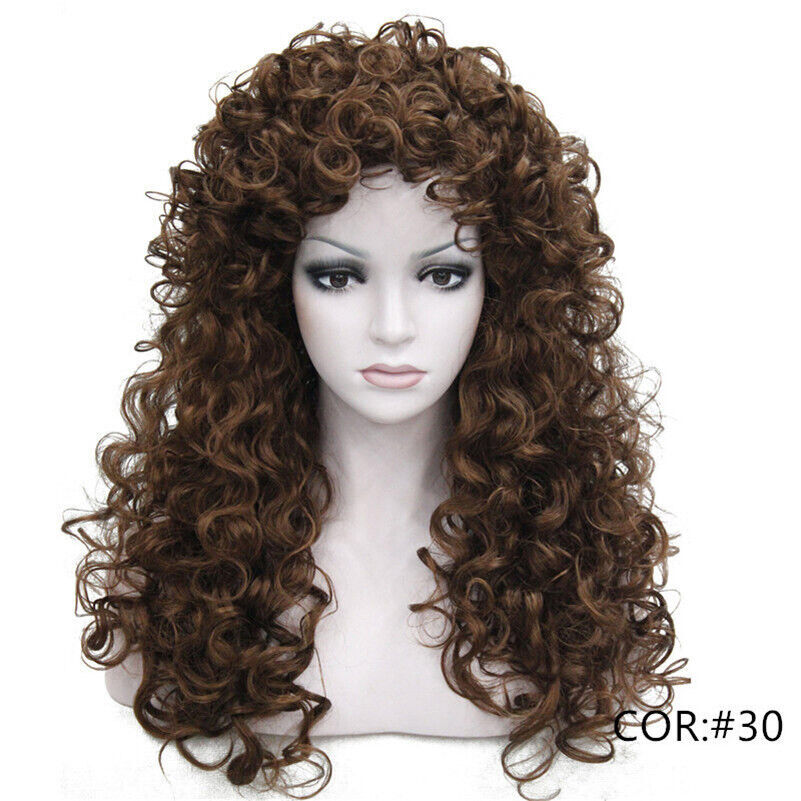 Ladies Long Curly wig w/ Tight Curls Wig in Fox red/Brown/Blonde Wigs