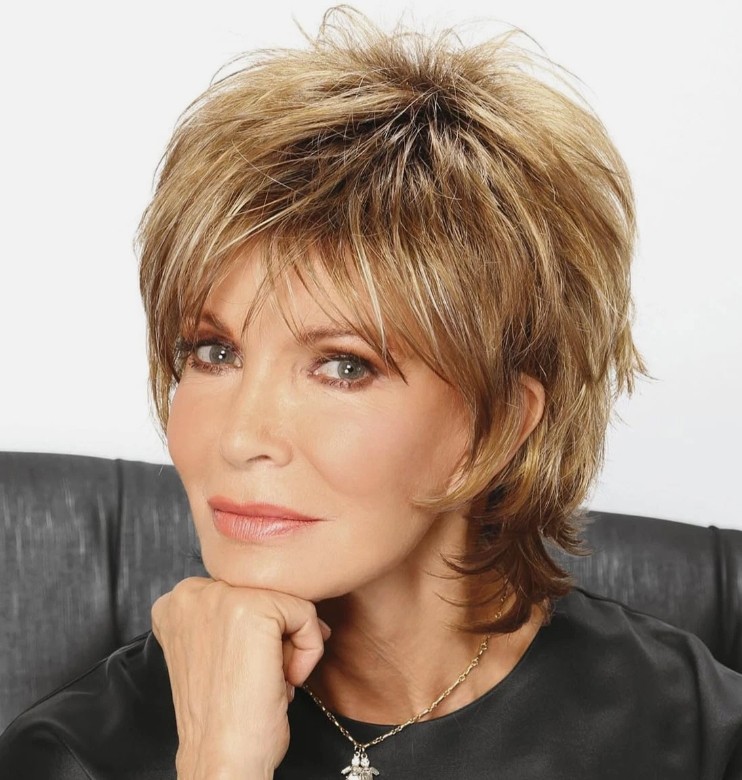 New Short Brown Blonde Highlight Wigs for Women Wig