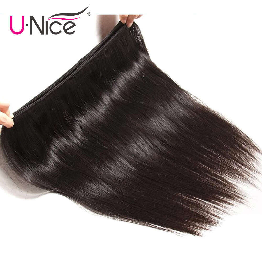 UNice Hair Indian Straight Bundles Human Hair Extensions Virgin Hair Weaves Weft