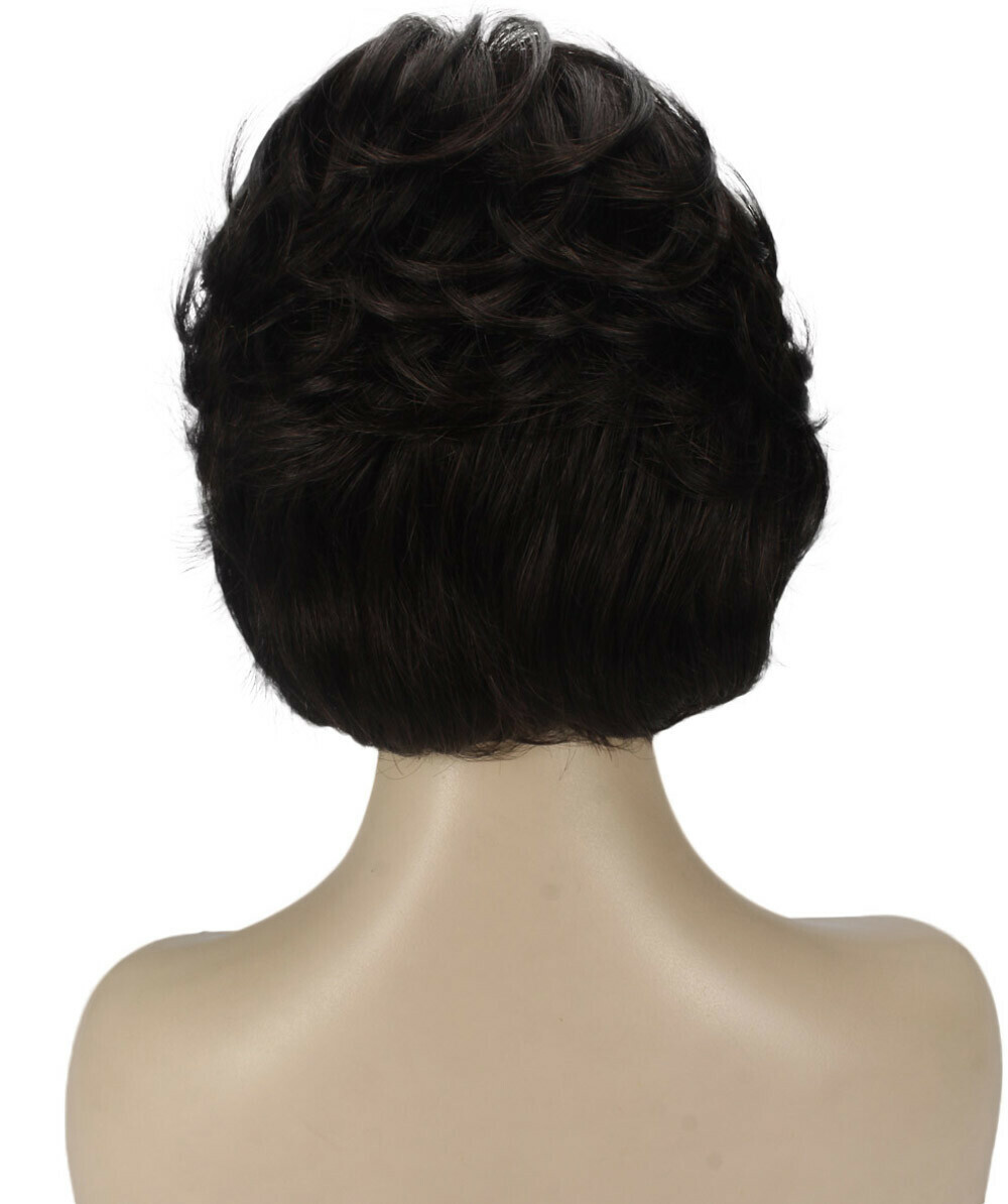 Lana – Straight Kanekalon Synthetic Fiber Full Wig, 3.25 – 6.5 in, Dark Brown