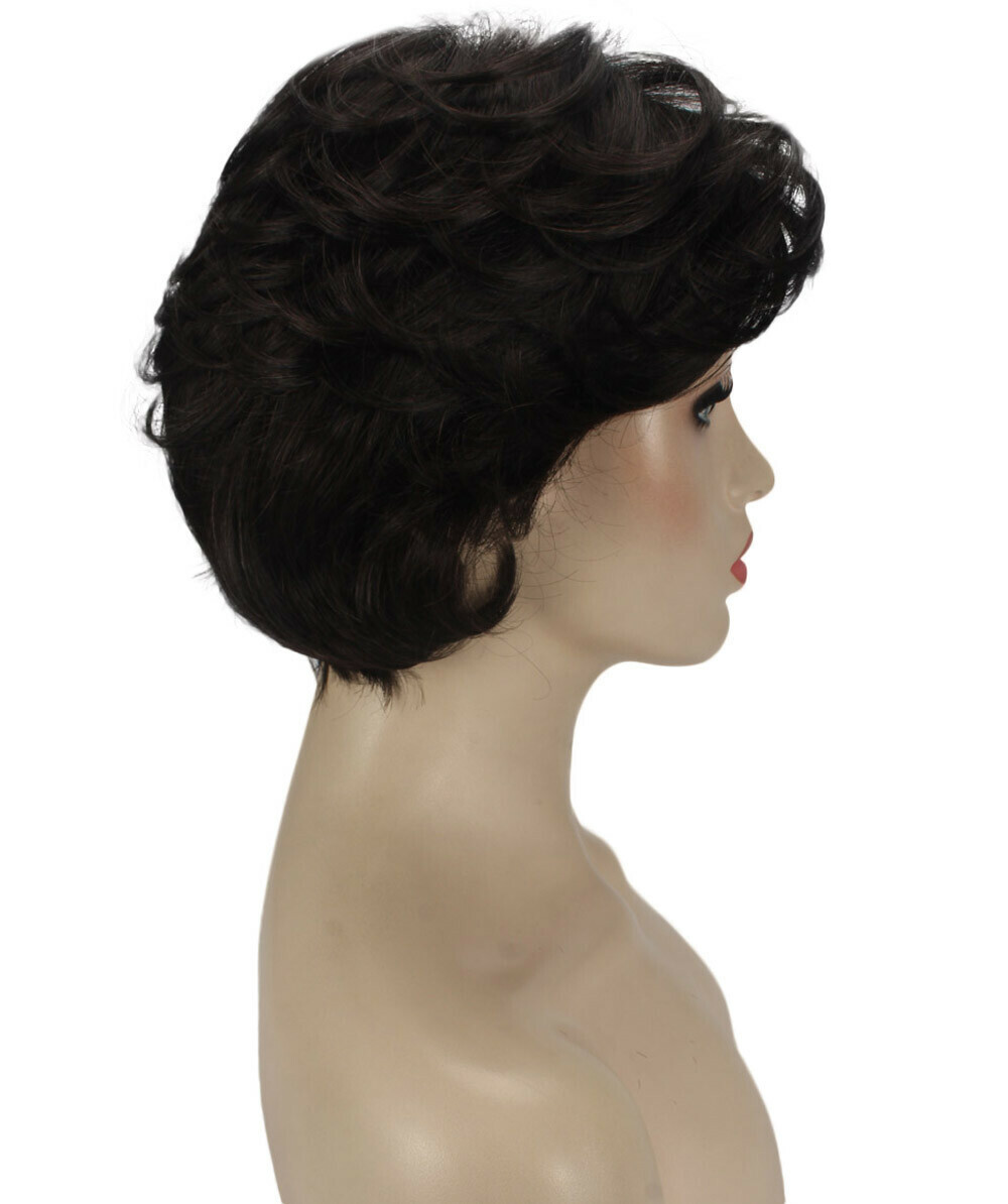 Lana – Straight Kanekalon Synthetic Fiber Full Wig, 3.25 – 6.5 in, Dark Brown