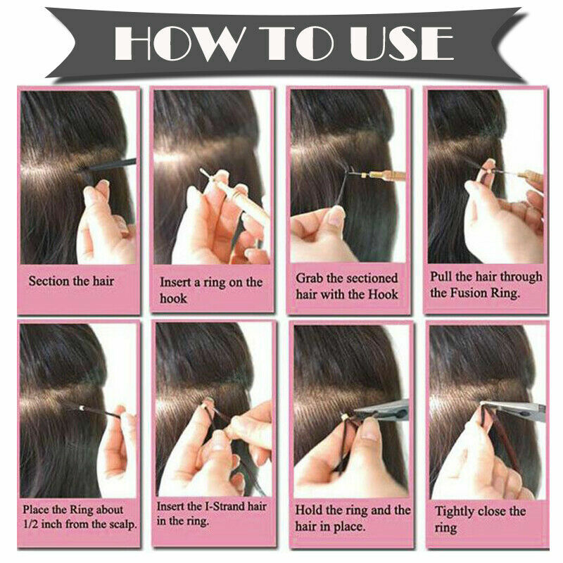 Easy Loop Micro Ring Link Hair Extensions Micro Beads Remy Human Hair 100-200str