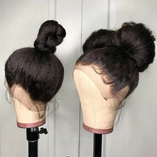 Glueless Kinky Straight 13×4 Lace Front Wig BOB 4×4 Closure Wig Pre Plucked