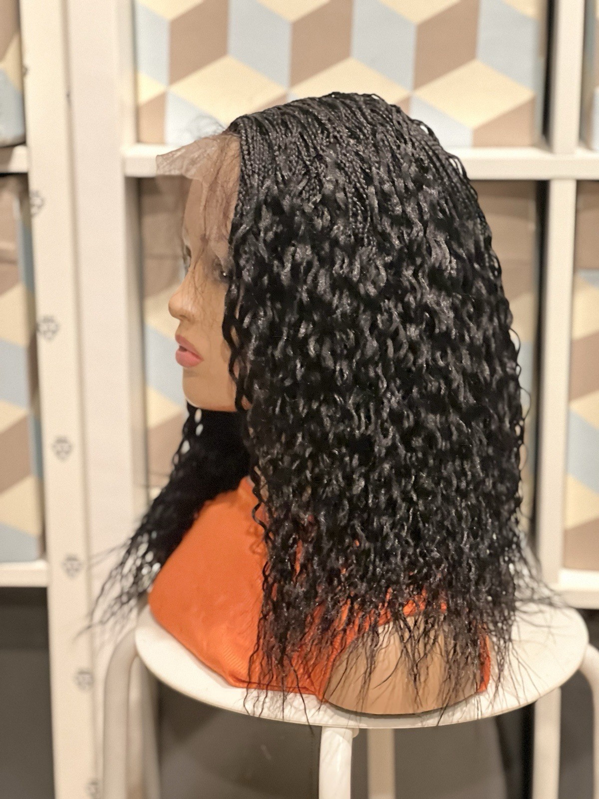 Braided wig: beautiful Handmade braided wig, water wave made on a full lacewig.